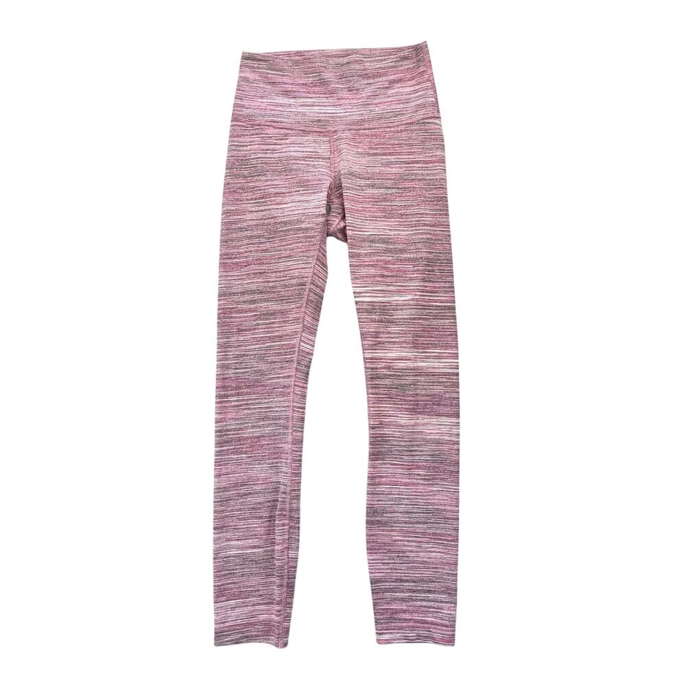 Lululemon Pink Space Dye Heather Athleisure Workout Gym Everyday Sporty Leggings